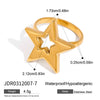 Women's Titanium Steel And Stainless Steel Geometric Spiral Hollow Fivepointed Star Electroplated Ring