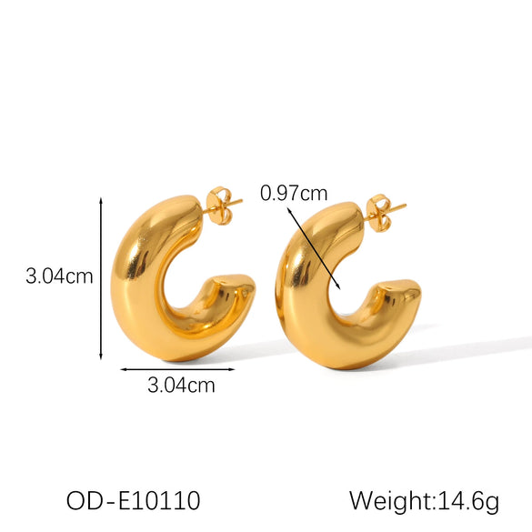 Women's Titanium Steel And Stainless Steel Geometric Style Electroplated And Pvd Vacuum Plated Earrings