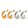 Women's Titanium Steel And Stainless Steel Geometric Style Electroplated And Pvd Vacuum Plated Earrings