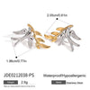 Women's Titanium Steel And Stainless Steel Geometric Style Electroplated Earrings With Gold And Silver Color Matching Peace Dove And Leaf Design