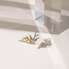 Women's Titanium Steel And Stainless Steel Geometric Style Electroplated Earrings With Gold And Silver Color Matching Peace Dove And Leaf Design