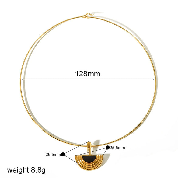 Women's Titanium Steel And Stainless Steel Half Disc Geometric Electroplated Earrings