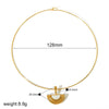 Women's Titanium Steel And Stainless Steel Half Disc Geometric Electroplated Earrings
