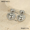 Women's Titanium Steel And Stainless Steel Heart Shaped Geometric Earrings With Electroplating