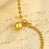 Women's Titanium Steel And Stainless Steel Hollow Ball Ot Buckle Necklace With Electroplating Retro And Simple Style