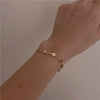 Women's Titanium Steel And Stainless Steel Jewelry Bracelet Set With Geometric Style And Electroplating Treatment