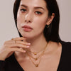 Women's Titanium Steel And 316L Stainless Steel Jewelry Electroplated Small Waist Necklace And C Earrings