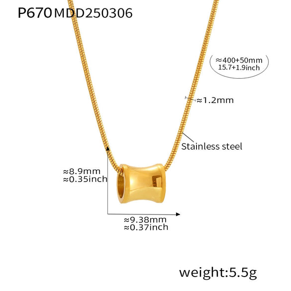 Women's Titanium Steel And 316L Stainless Steel Jewelry Electroplated Small Waist Necklace And C Earrings