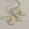 Women's Titanium Steel And Stainless Steel Jewelry Necklace And Earrings With Love Water Drops Bell Patterns Electroplated