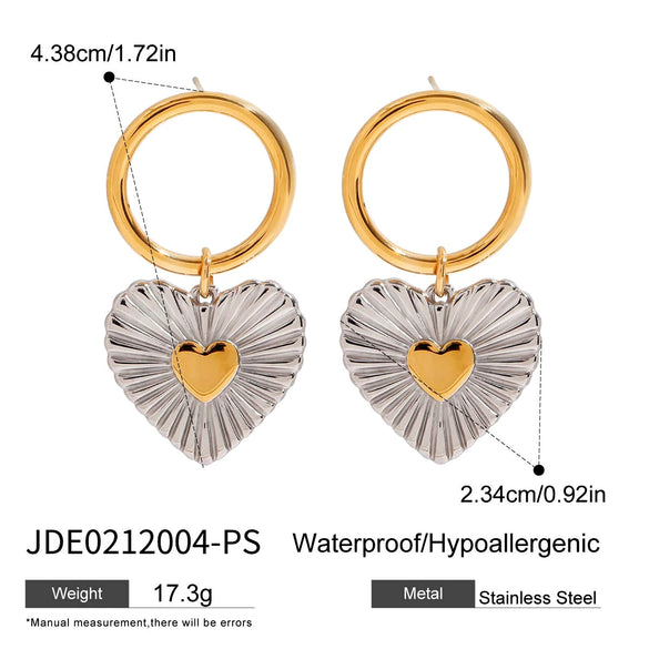 Women's Titanium Steel And Stainless Steel Jewelry Necklace And Earrings With Love Water Drops Bell Patterns Electroplated