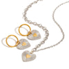 Women's Titanium Steel And Stainless Steel Jewelry Necklace And Earrings With Love Water Drops Bell Patterns Electroplated