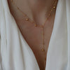 Women's Titanium Steel And Stainless Steel Multipendant Tassel Necklace With Electroplating And O Word Chain Simple Fashion Style