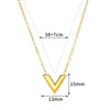 Women's Titanium Steel And Stainless Steel Necklace With Heart And Drop Shape Patterns O Word Chain Light Luxury Style Electroplated