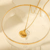 Women's Titanium Steel And Stainless Steel Necklace With Scallop Pendant And Geometric Pattern Electroplated Natural Style
