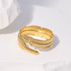 Women's Titanium Steel And Stainless Steel Opening Adjustable Nonfading Ring With Electroplating Niche And Natural Style