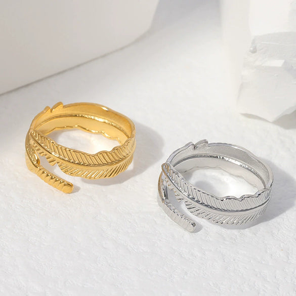 Women's Titanium Steel And Stainless Steel Opening Adjustable Nonfading Ring With Electroplating Niche And Natural Style