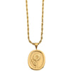 Women's Titanium Steel And Stainless Steel Vintage Sunflower Necklace With 18K Gold Plated Electroplating And Twist Chain
