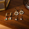Women's Titanium Steel Animal Pattern Electroplated Lucky Tree And Elephant Earrings