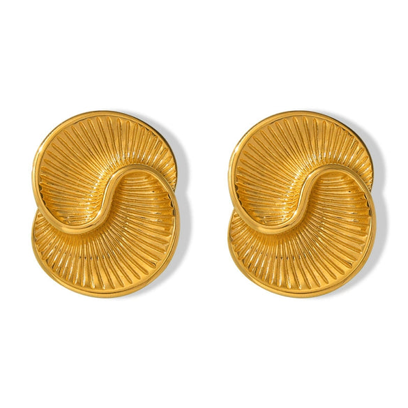 Women's 316L Stainless Steel Asymmetric Water Drop Shape Geometric Design Electroplated Earrings
