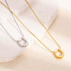 Women's Titanium Steel Asymmetrical Ushaped Goldplated Natural Style Snake Bone Chain Necklaces