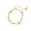 Women's Titanium Steel Beaded Chain Bracelet With Geometric Light Luxury Design And Polished Finish