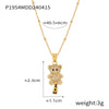 Women's Titanium Steel Bear Necklace With Geometric Pattern And Electroplating Design