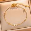 Women's Titanium Steel Bow Bracelet With Real Gold Plating Light Luxury Versatile Fashion Jewelry