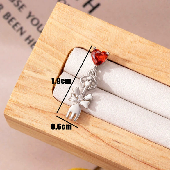 Women's Titanium Steel Bow Inlaid Zircon Personality Ear Nail