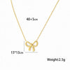 Women's Titanium Steel Bow Necklace And Earrings Set With Cross Chain Electroplated Fashion Jewelry
