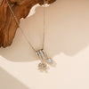 Women's Titanium Steel Bowknot Heart Pendant Necklace With Zircon Inlay Electroplated O Chain Simple Elegant Choker Jewelry