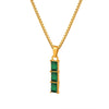 Women's Titanium Steel Box Chain Necklace With Geometric Crystal Pendant Gold Plated