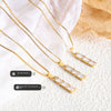 Women's Titanium Steel Box Chain Necklace With Geometric Crystal Pendant Gold Plated