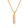 Women's Titanium Steel Box Chain Necklace With Geometric Crystal Pendant Gold Plated