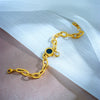 Women's Titanium Steel Bracelet With Black Round Roman Numeral Round Plate Rhinestone Pendant And Electroplating Treatment