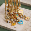 Women's 316L Stainless Steel Bracelet With Retro Personality Exaggerated Eyes Pendant And Geometric Style Electroplated