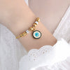 Women's 316L Stainless Steel Bracelet With Retro Personality Exaggerated Eyes Pendant And Geometric Style Electroplated