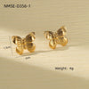 Women's Titanium Steel Butterfly Flower Electroplated Earrings Light Luxury Style