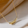 Women's Titanium Steel Clavicle Necklace With Geometric Design And Real Gold Plating In Furnace