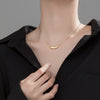 Women's Titanium Steel Clavicle Necklace With Geometric Design And Real Gold Plating In Furnace