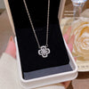 Women's Titanium Steel Copper Microinlaid Zircon Ginkgo Leaf Pendant Necklace With Diamond Design