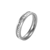 Women's Titanium Steel Couple Ring With Single Or Double Row Diamond Inlay Rhombus Shape Electroplated Simple Stylish Band