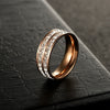 Women's Titanium Steel Couple Ring With Single Or Double Row Diamond Inlay Rhombus Shape Electroplated Simple Stylish Band