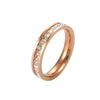 Women's Titanium Steel Couple Ring With Single Or Double Row Diamond Inlay Rhombus Shape Electroplated Simple Stylish Band