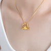 Women's Titanium Steel Crayfish Crab Zodiac Pendant Necklace With Geometric Pattern And Electroplating Treatment Twist Chain