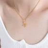 Women's Titanium Steel Crayfish Crab Zodiac Pendant Necklace With Geometric Pattern And Electroplating Treatment Twist Chain