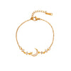 Women's Titanium Steel Crescent Moon Bracelet With Real Gold Plating Simple Light Luxury Fashion Jewelry