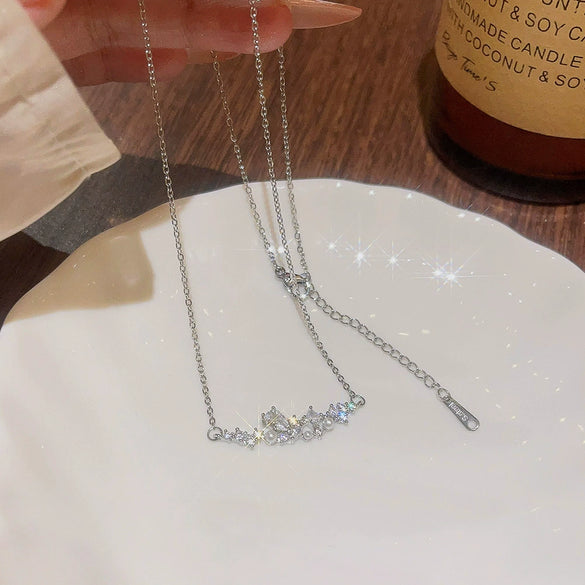 Women's Titanium Steel Cross Chain Jewelry With Mixed Gemstone Setting Animal Zodiac Pendant And Zirconia Design Light Luxury Style