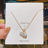 Women's Titanium Steel Cross Chain Necklace With Bowknot And Small Gourd Shape And Mixed Gem Inlay And Diamond Design