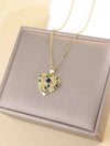 Women's Titanium Steel Cross Chain Necklace With Colorful Zircon Love Pendant Real Gold Plated And Enhanced Color Retention Highend Style