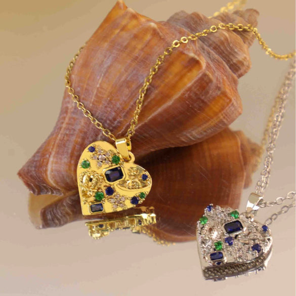 Women's Titanium Steel Cross Chain Necklace With Colorful Zircon Love Pendant Real Gold Plated And Enhanced Color Retention Highend Style